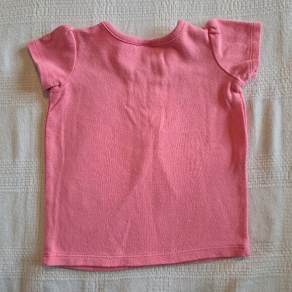 Carhartt girls size 9 months pink short sleeve shirt with plaid butterfly design - Picture 2 of 3